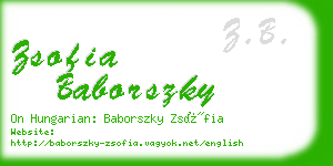 zsofia baborszky business card